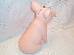 Pink ceramic piggy bank