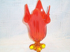 Retro orange glass vase